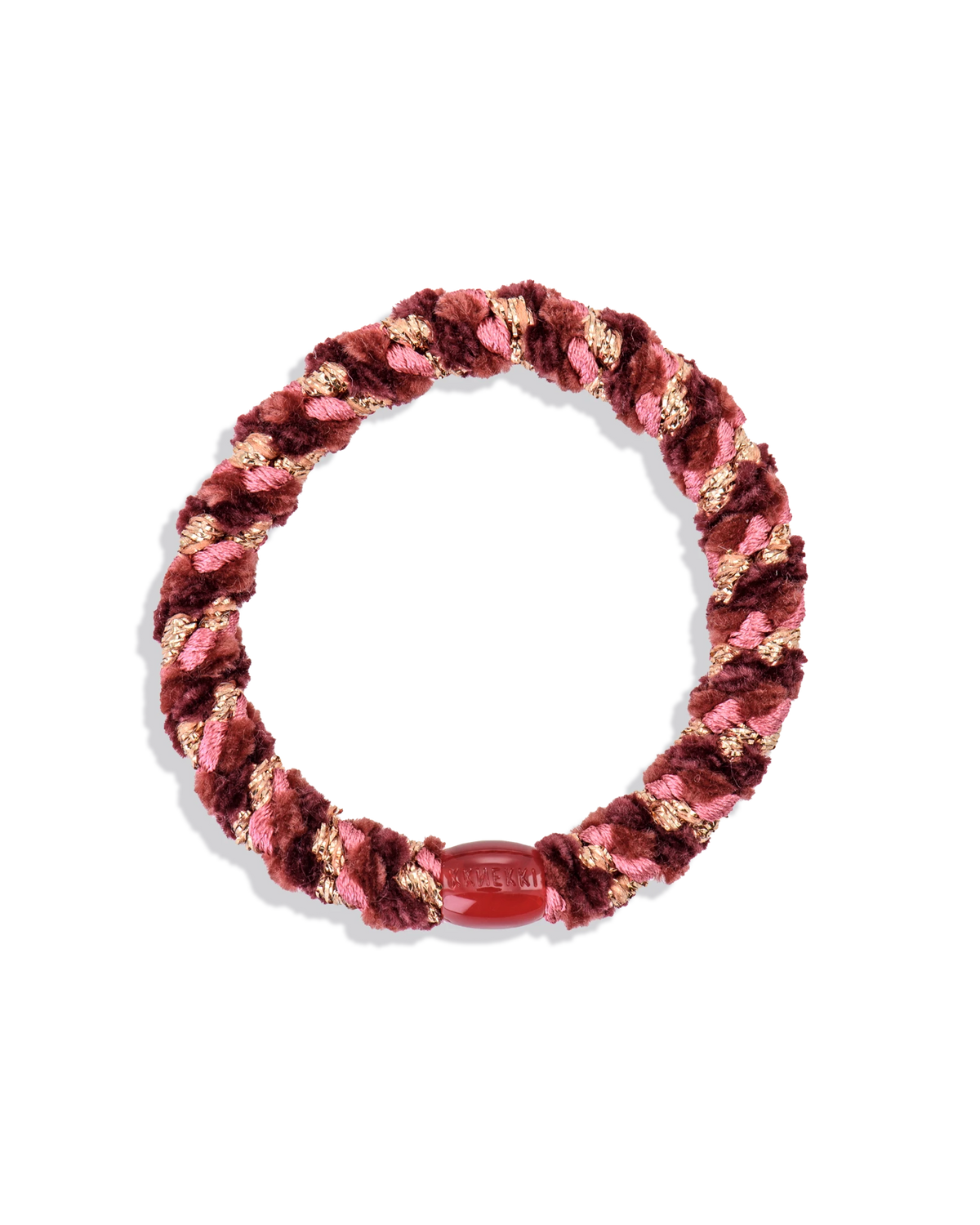 Élastique à cheveux Kknekki bordeaux et or rose