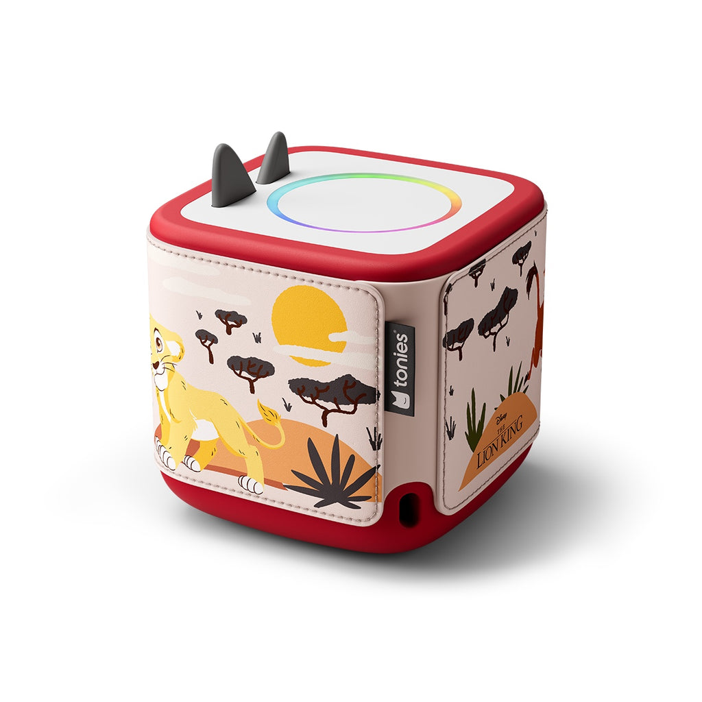 Housse Le Roi Lion posée sur une Toniebox 2 (vendue séparément)
