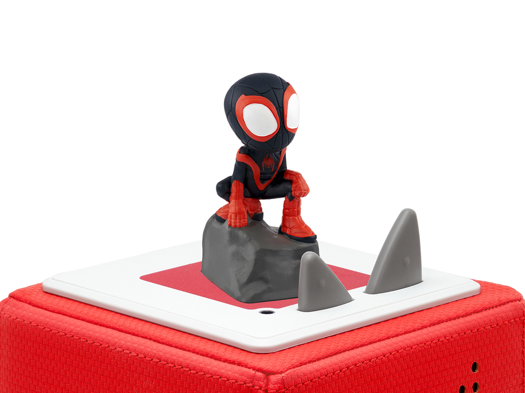 Tonie Miles Morales posé sur une Toniebox