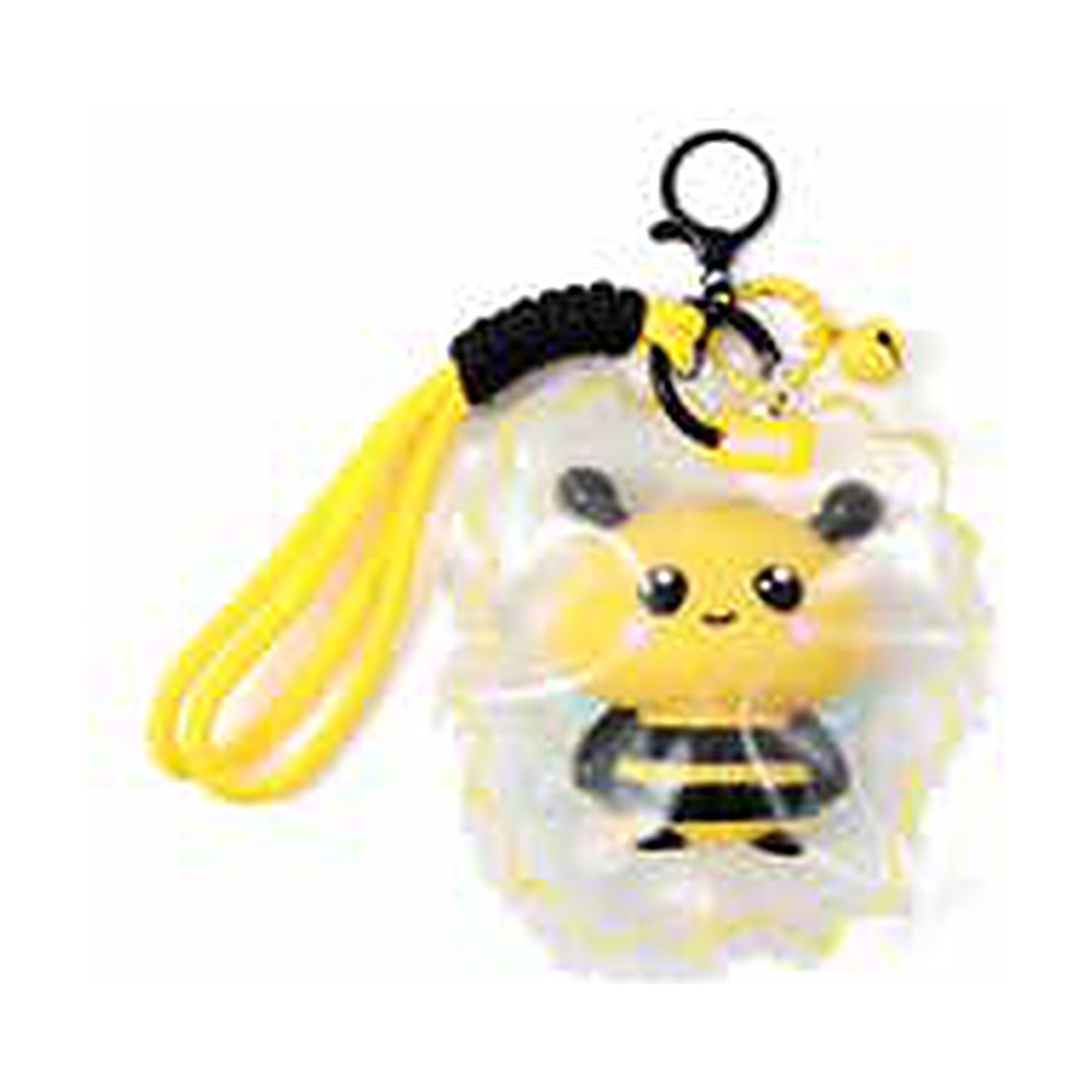 Porte-clés squishy abeille JellyPop dans sa coque transparente
