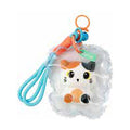Porte-clés squishy chat tricolore JellyPop dans sa coque transparente