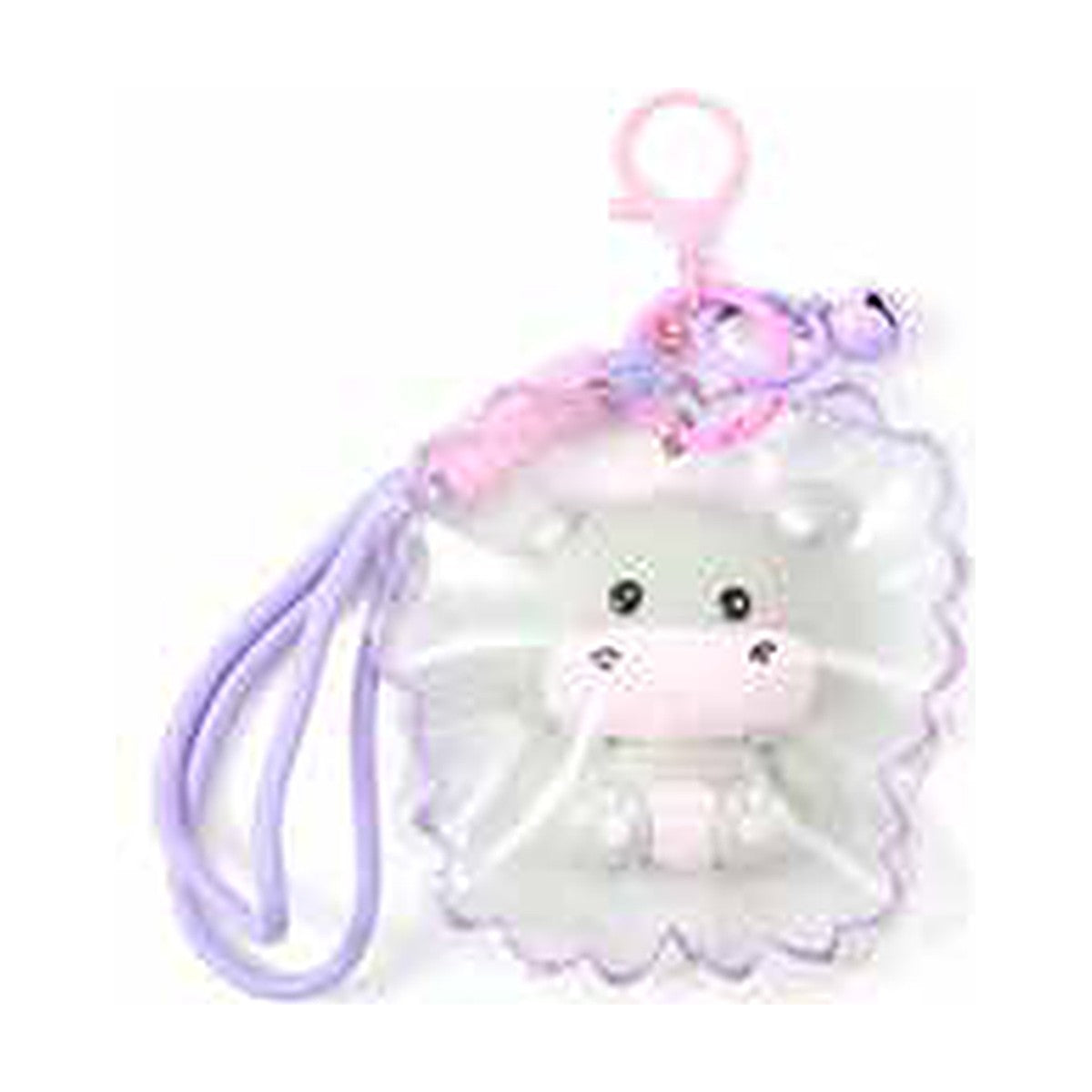 Porte-clés squishy hippopotame JellyPop dans sa coque transparente