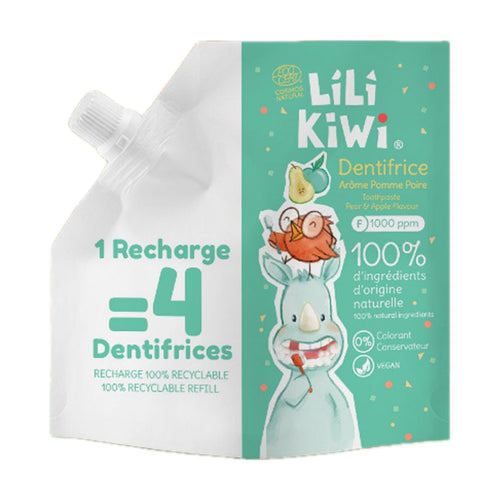 Recharge dentifrice pomme-poire LiLiKiWi