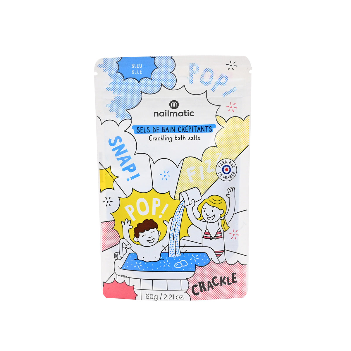 Sel de bain crépitant Bleu Nailmatic, sachet de 60 g