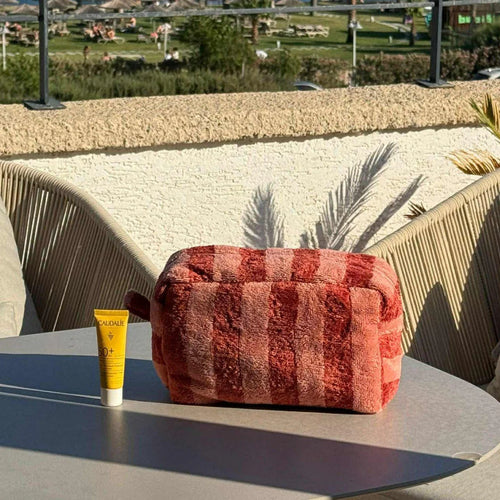 Trousse eponge bambou paprika