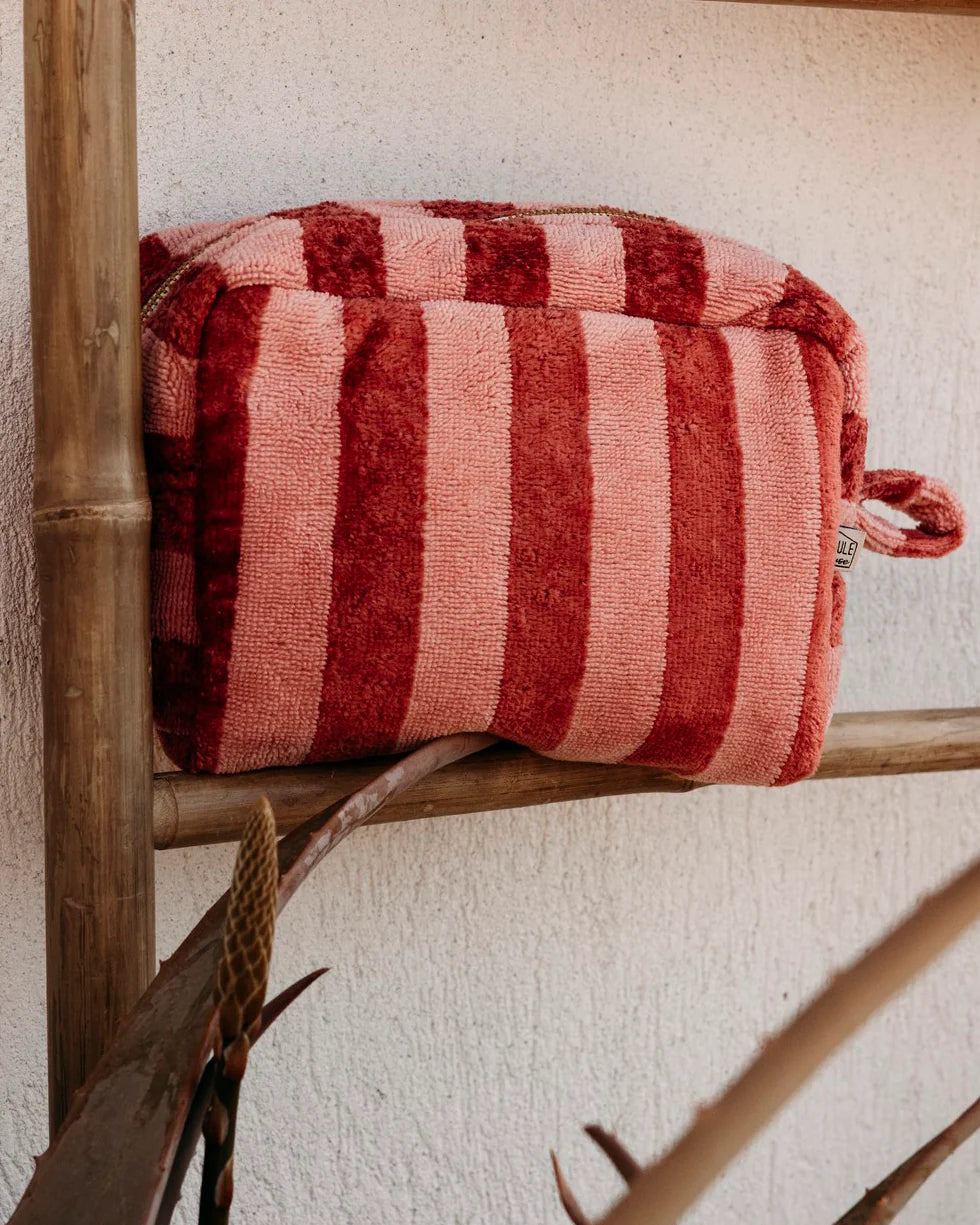 Trousse eponge rayee paprika 