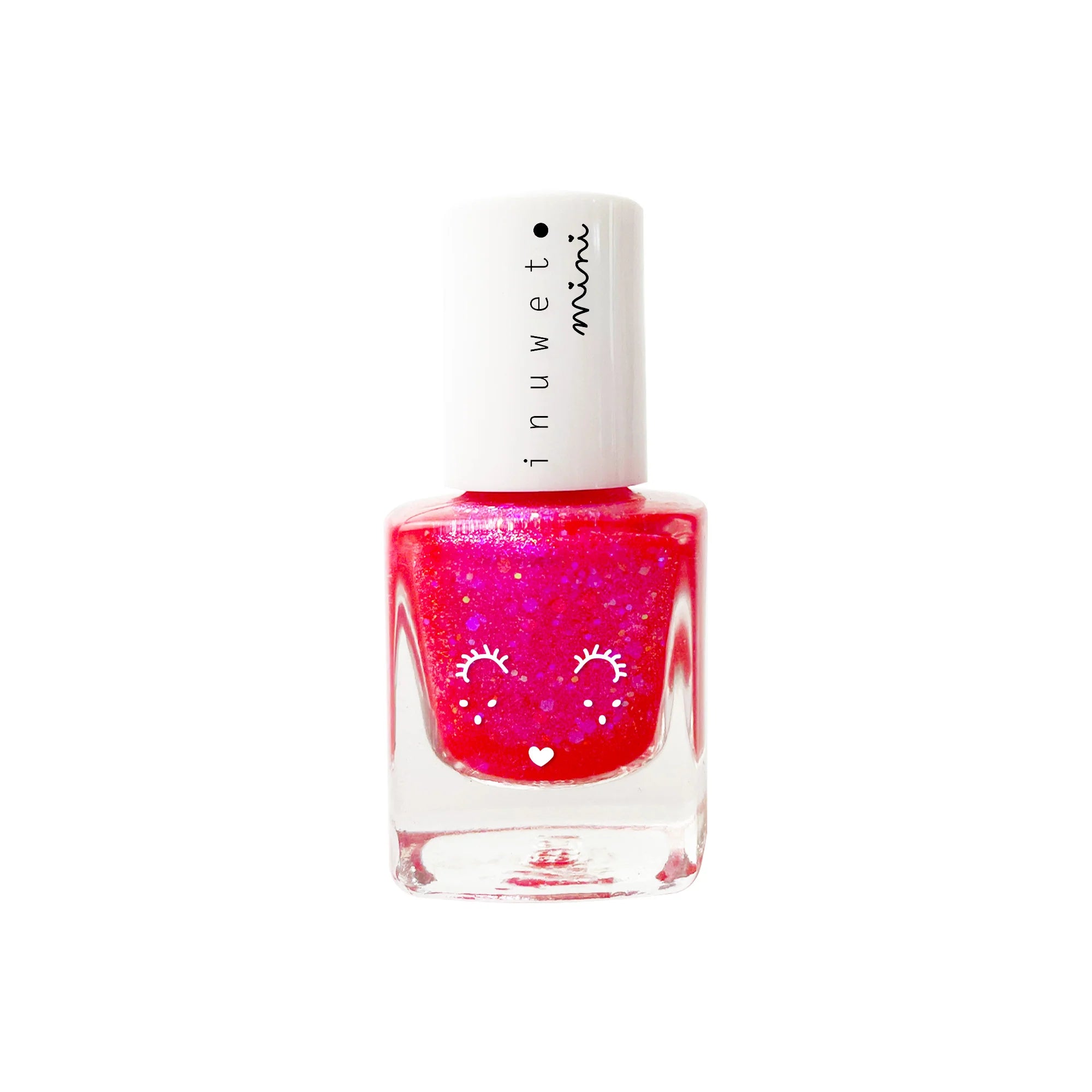Fuchsia pink water-based nail polish with "Strawberry" scent - INUWET